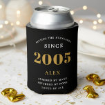 21st Birthday Name 2006 Black Gold Elegant Chic Can Cooler<br><div class="desc">Luxurious 21st Birthday Black and Gold Can Cooler: The perfect party companion. Our high-quality 21st Birthday Can Cooler is made to help you toast to the big milestone in style. Crafted in sleek black and accented with gold, it brings a touch of luxury to your celebration. Not just a pretty...</div>