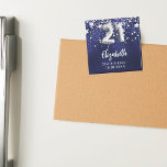 21st birthday navy blue silver stars magnet<br><div class="desc">For a 21st birthday party. A navy blue background colour with faux silver stars. The blue colour is uneven.  Add your name,  text.
Can be used as a Save the Date reminder for your guests,  party favour or as a keepsake.</div>