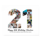 21st Birthday Number 21 Photo Collage Anniversary