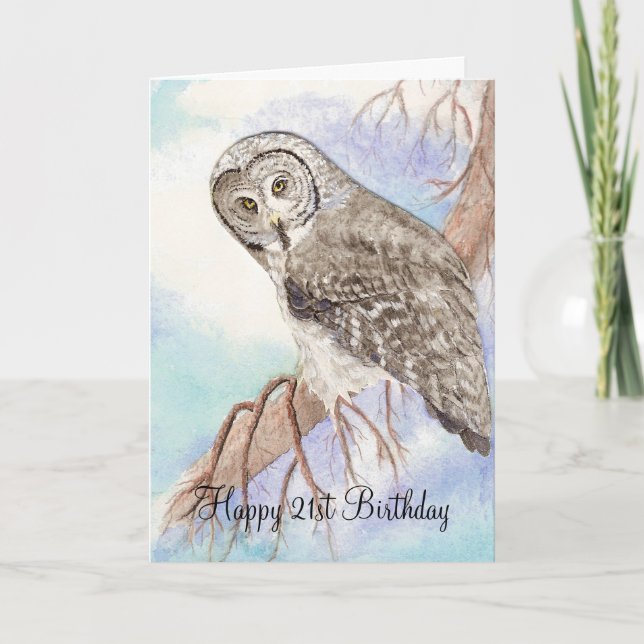 21st Birthday Owl Card (Front)