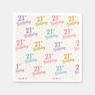 21st Birthday Paper Napkins, 21st Birthday Party Napkin