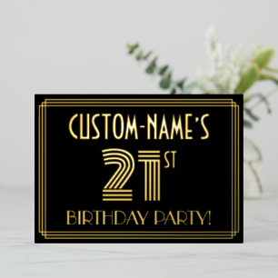 21st Birthday Party — Art Deco Style “21” + Name