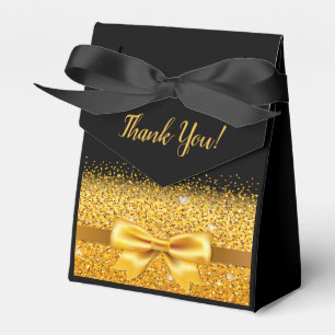 21st birthday party black gold thank you favour box