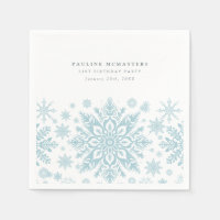21st Birthday Party Blue White Snowflake Winter