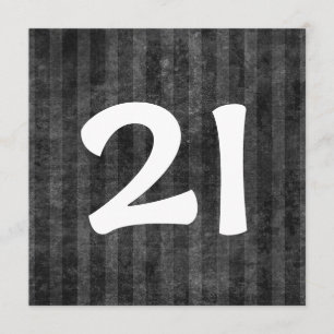 21st Birthday Party Charcoal Stripes W1078 Invitation