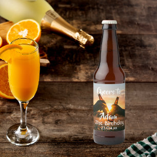 21st birthday party for guys cheers beer bottle label