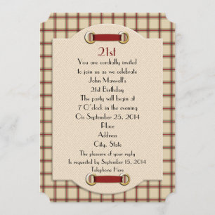 21st Birthday party formal invitation for man
