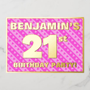 21st Birthday Party — Fun Pink Hearts and Stripes