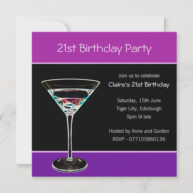 21st Birthday Party Invitation (Front)