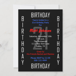 21st Birthday Party Invitation 21