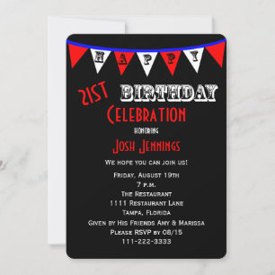 21st Birthday Party Invitation Bunting