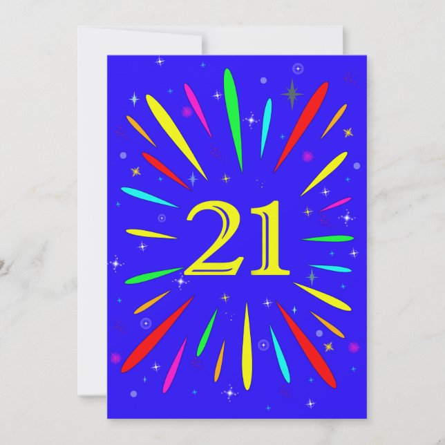 21st Birthday Party Invitation Explosion  (Front)