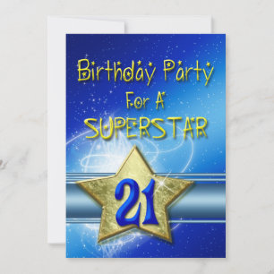21st Birthday party Invitation for a Superstar.