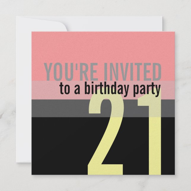 21st Birthday Party Invitations (Front)