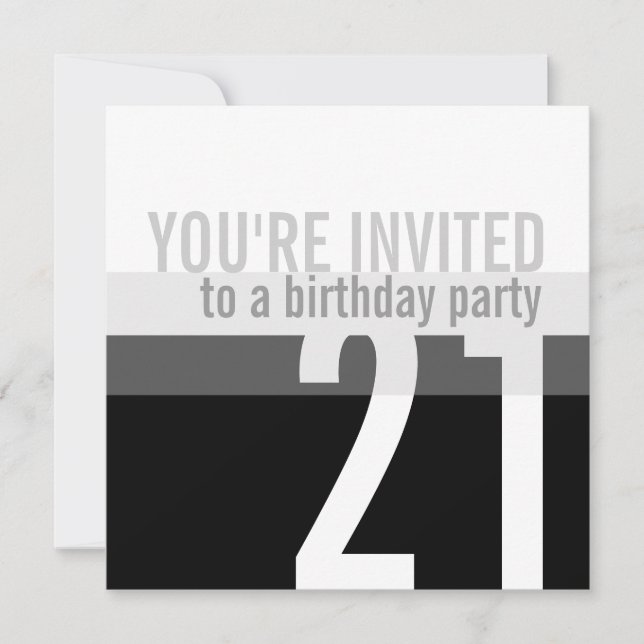 21st Birthday Party Invitations {Silver} (Front)