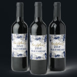 21st Birthday Party Navy Balloons Wine Label<br><div class="desc">A gorgeous 21st  birthday party or celebration wine bottle label. This fabulous navy blue and silver balloons design is the perfect bottle label to decorate your wine or drinks bottles for a 21st celebration or twenty-first birthday party.</div>