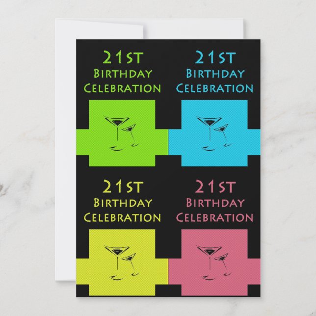 21st Birthday Party Personalised Invitation (Front)