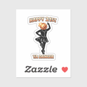 21st Birthday Party Pink Sticker rose gold