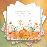 21st Birthday Party Pumpkin Wildflower Custom Napkin<br><div class="desc">Fall pumpkins are nestled in delicate golden yellow and orange wildflowers to create an elegant aesthetic. All of the text is editable so you can easily craft your own special mood.</div>