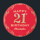 21st Birthday Party Red and Gold Glitter Frame Magnet<br><div class="desc">21st Birthday Party Red and Gold Glitter Frame Magnet. For further customisation,  please click the "Customise it" button and use our design tool to modify this template.</div>