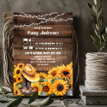 21st Birthday Party Rustic Wood Sunflower Invitation<br><div class="desc">This rustic wood 21st birthday party invitation with its sunflowers, western hat and boots features a customisable text area that allows you to effortlessly include all the necessary details for your special birthday celebration, including the date, time, venue, and RSVP information. A variety of paper types and corner styles are...</div>