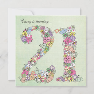 21st Birthday Party Spring Bloom Custom Invitation