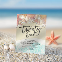 21st Birthday Party Summer Beach Starfish Seashell