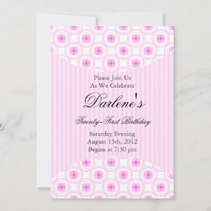 21st Birthday Party Sweet Pink Invitation