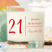 21st Birthday | Personalised Contemporary Red