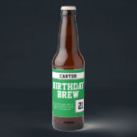 21st Birthday Personalised Funny Green Beer Bottle Label<br><div class="desc">It's time to celebrate a birthday! Create your own one of a kind birthday brew labels for your favourite beer bottles. Stylish modern design where you can pick your own background colour. Top box allows you to name your beer after the birthday boy or birthday girl. Text box allows you...</div>
