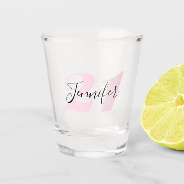 21st Birthday | Personalised Name Shot Glass (Front)