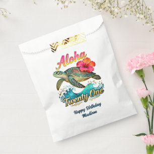  21st Birthday Personalised Tropical Sea Turtle  Favour Bag