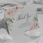 21st Birthday Photo Blush Pink Floral Folded Thank Thank You Card<br><div class="desc">Elegant pink peonies decorate this birthday thank you card. Classic calligraphy spells thank you. Three lines of text let you personalise a thank you statement and your name. A photo is included inside, as well as another thank you sentiment that you can personalise. This item is part of the Elegant...</div>
