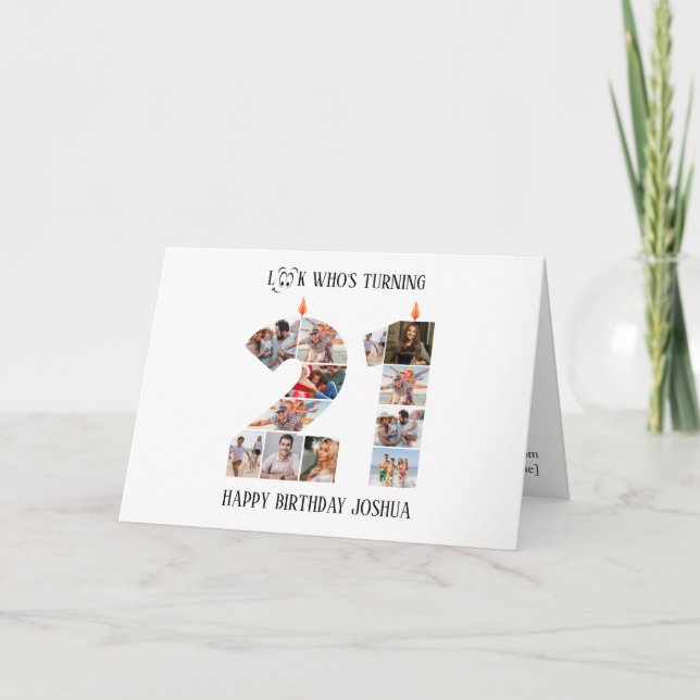 21st Birthday Photo Card (Front)
