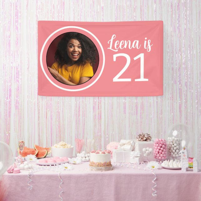 21st Birthday photo Frame  Banner (Party)