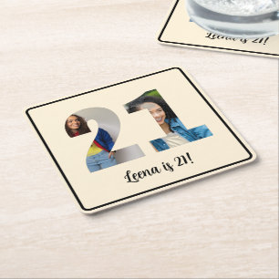 21st Birthday photo Frame Coaster
