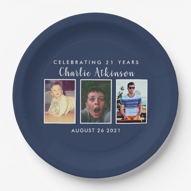 21st birthday photo plate (Front)