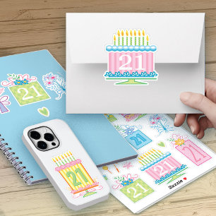 21st Birthday Pretty Pastel Cakes And Presents