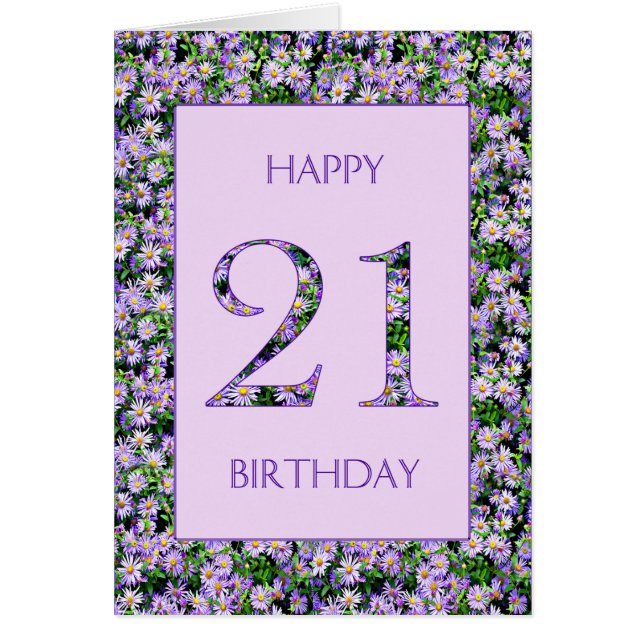 21st Birthday Purple Daisies (Front)