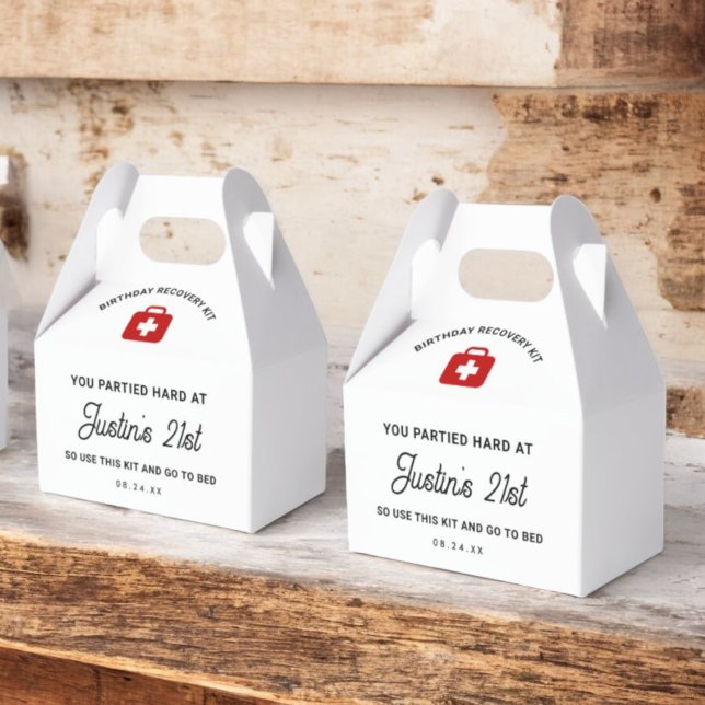 21st Birthday Recovery Kit Hangover Kit Favour Box (Creator Uploaded)