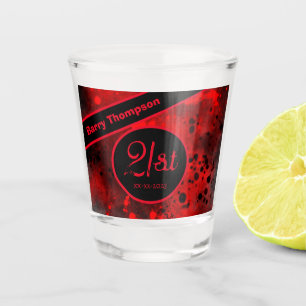 21st Birthday Red Paint Splatter Shot glass