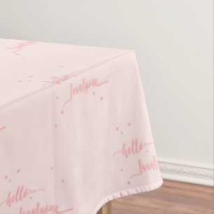 21st birthday rose gold pink hello twentyone text tablecloth