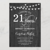 21st Birthday - Rustic Grey Wood Pattern