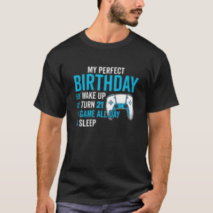 21St Birthday S For Boys 21 Years Old Funny Video T-Shirt