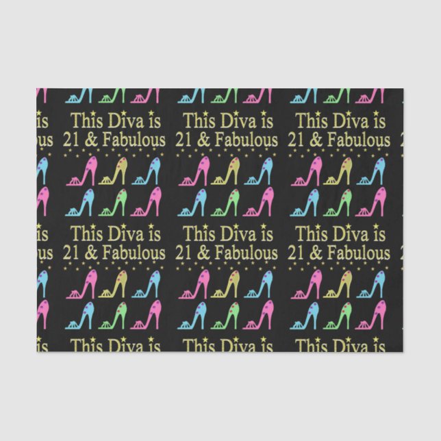 21ST BIRTHDAY SHOE QUEEN DESIGN TISSUE PAPER (Front)