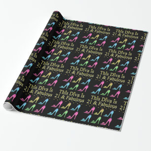 21ST BIRTHDAY SHOE QUEEN DESIGN WRAPPING PAPER