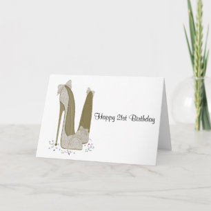 21st Birthday Stiletto Shoes Greeting Card
