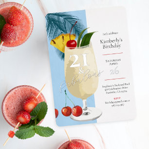 21st Birthday Summer Blue Cocktail Party