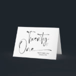 21st Birthday Twenty One Happy Birthday for Her Card<br><div class="desc">This cute Birthday Card,  is a fun way to celebrate the birthday of one of your favourite people!
This card can be customised with the birthday boy or girls name.</div>