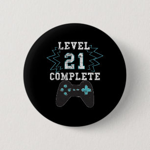 21st Birthday Video Game Humour Tee Funny Gamer Gi 6 Cm Round Badge
